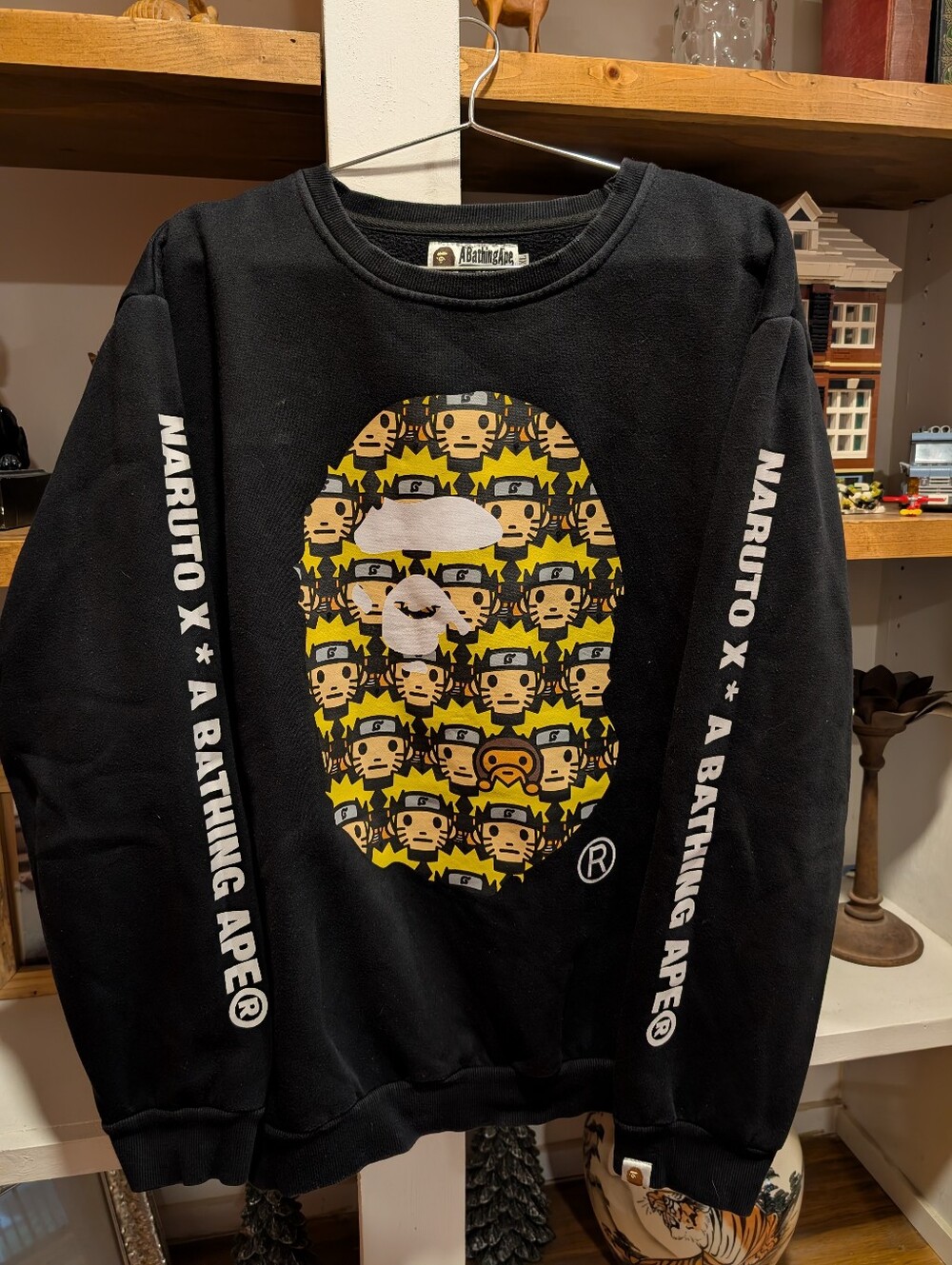 Bape A Bathing Ape x Naruto Ape Head Sweatshirt Black Size XXL SEE Measurements